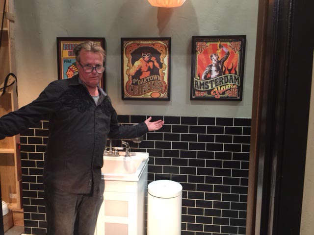 marijuana strain posters on the set of disjointed tv show